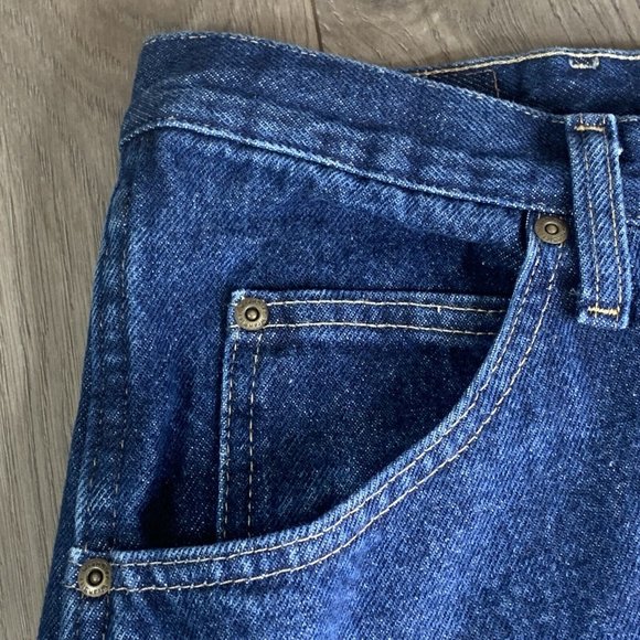 Wrangler Mens 40X32 Blue Denim Jeans 100% Cotton Regular Fit - Picture 8 of 9